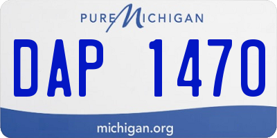 MI license plate DAP1470