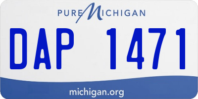 MI license plate DAP1471