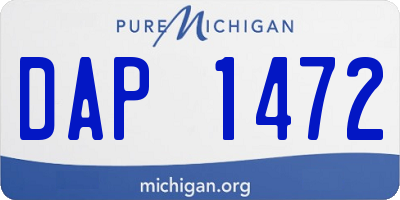 MI license plate DAP1472