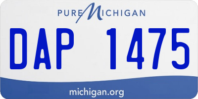 MI license plate DAP1475