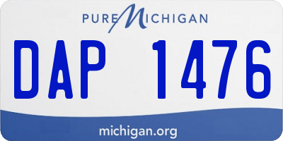 MI license plate DAP1476