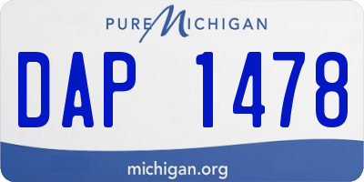 MI license plate DAP1478