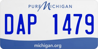 MI license plate DAP1479