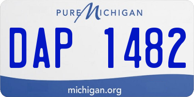 MI license plate DAP1482
