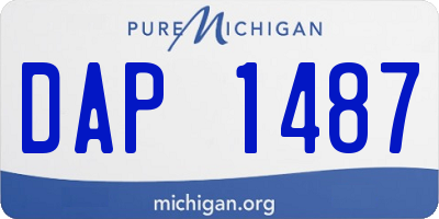 MI license plate DAP1487