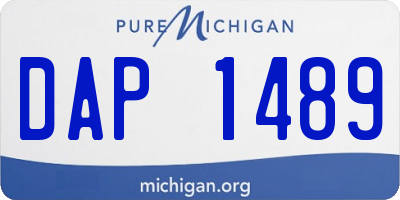 MI license plate DAP1489