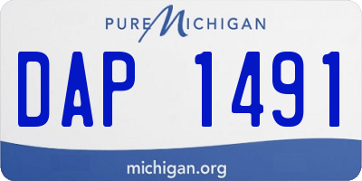 MI license plate DAP1491