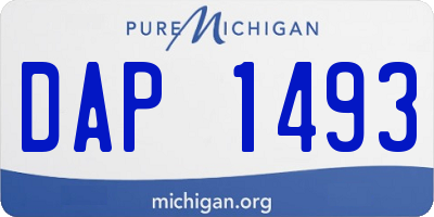 MI license plate DAP1493