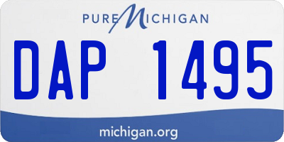 MI license plate DAP1495