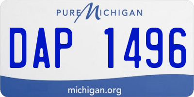 MI license plate DAP1496