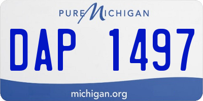 MI license plate DAP1497