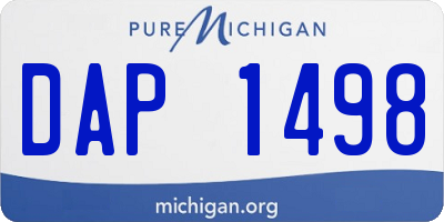 MI license plate DAP1498