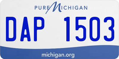 MI license plate DAP1503