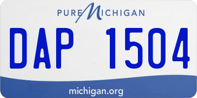 MI license plate DAP1504