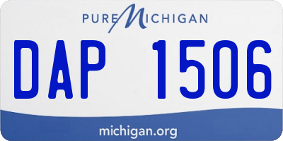 MI license plate DAP1506