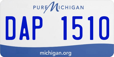 MI license plate DAP1510