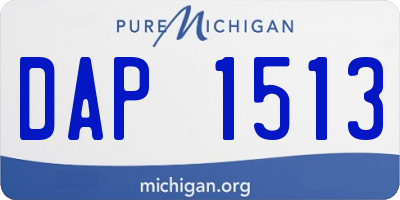 MI license plate DAP1513
