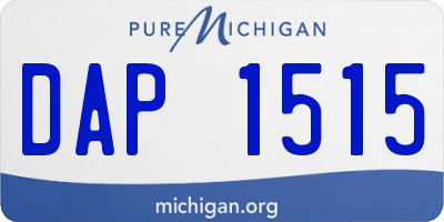 MI license plate DAP1515