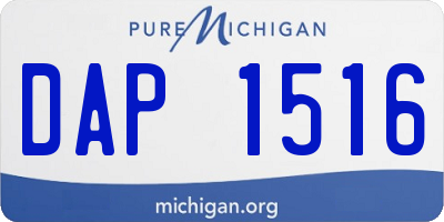 MI license plate DAP1516