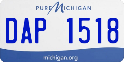MI license plate DAP1518