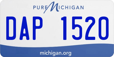 MI license plate DAP1520