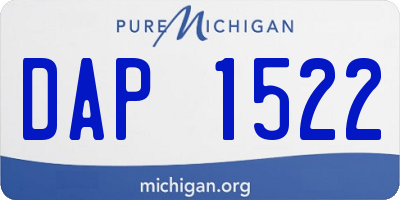 MI license plate DAP1522