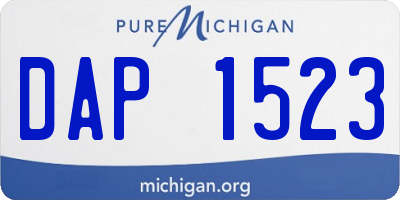 MI license plate DAP1523