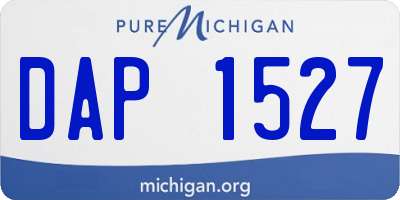 MI license plate DAP1527