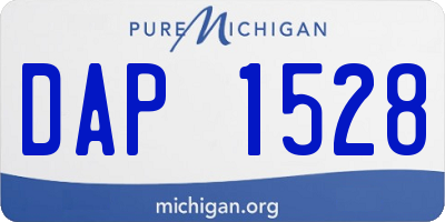 MI license plate DAP1528