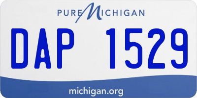 MI license plate DAP1529