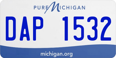 MI license plate DAP1532