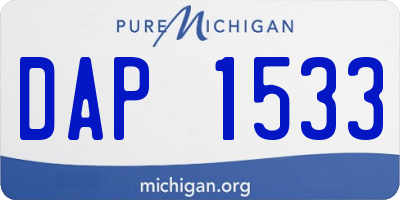MI license plate DAP1533