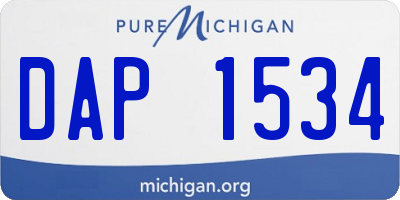 MI license plate DAP1534