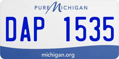 MI license plate DAP1535