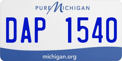 MI license plate DAP1540