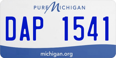 MI license plate DAP1541