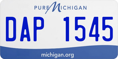 MI license plate DAP1545