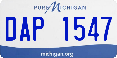 MI license plate DAP1547