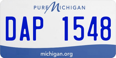 MI license plate DAP1548