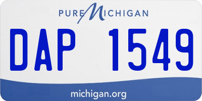 MI license plate DAP1549