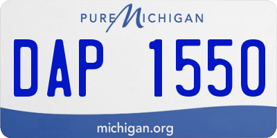 MI license plate DAP1550