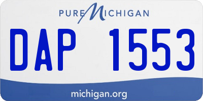 MI license plate DAP1553