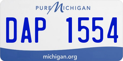 MI license plate DAP1554