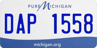 MI license plate DAP1558