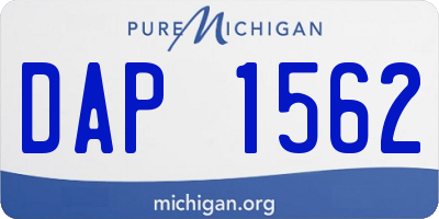 MI license plate DAP1562