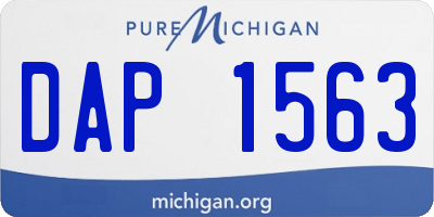 MI license plate DAP1563