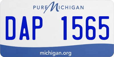 MI license plate DAP1565
