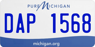 MI license plate DAP1568