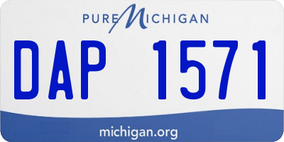 MI license plate DAP1571
