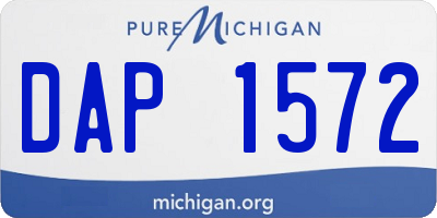 MI license plate DAP1572